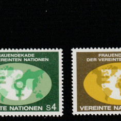 Natiunile Unite Vienna-1980-Deceniul femeilor,dantelat,MNH,Mi.9.10