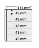 Folii negre pentru timbre, Compact 7879PA, 5 buzunare de 43 x 174 mm
