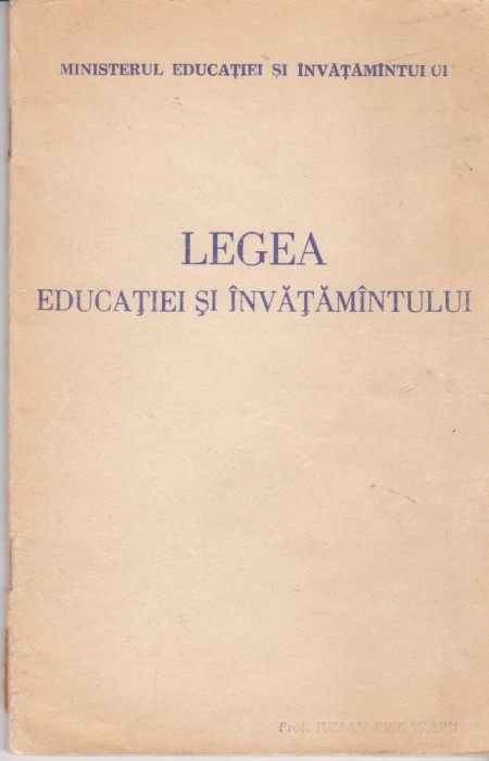 AS - LEGEA EDUCAȚIEI ȘI &Icirc;NVĂȚĂM&Acirc;NTULUI 1978