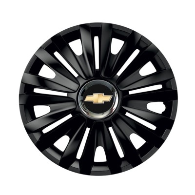 Set 4 capace roti Negre Cu Inel Cromat Royal R16 Compatibil Cu Chevrolet foto