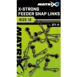 Vartej cu Margea Culisanta si Agrafa Matrix X-Strong Feeder Bead Snap Links Nr.12 10buc/plic