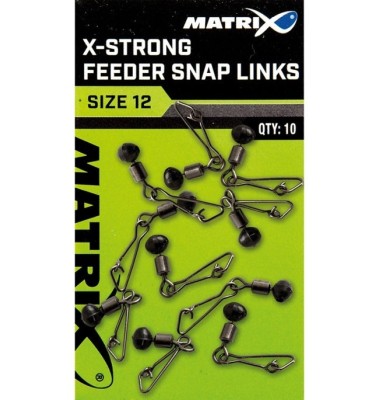 Vartej cu Margea Culisanta si Agrafa Matrix X-Strong Feeder Bead Snap Links Nr.12 10buc/plic foto