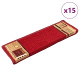 Cumpara ieftin Covorase scari autoadezive, 15 buc., rosu, 65x21x4 cm