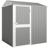 Outsunny Depozit de Grădină &Icirc;nalt de 3.51m&sup2; din Oțel Galvanizat cu Guri de Ventilație, Căsuță de Grădină cu Ușă Blocabilă, Acoperiș &Icirc;nclinat, Mănuși,
