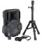 Boxa activa bluetooth LED, 20 W, acumulator, USB, microfon inclus + trepied Cadou