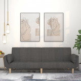 Gossi canapea extensibila cu 2 locuri, 2 perne, gri inchis, textil