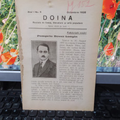 Doina, revistă de limbă, literatură și artă populară, anul I no. 6 oct. 1928 180