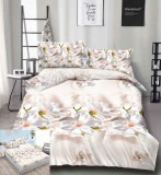 Cumpara ieftin Lenjerie De Pat 3D - Mocha Xd001, Bumbac, 4 Piese, Cu Elastic, Imprimeu