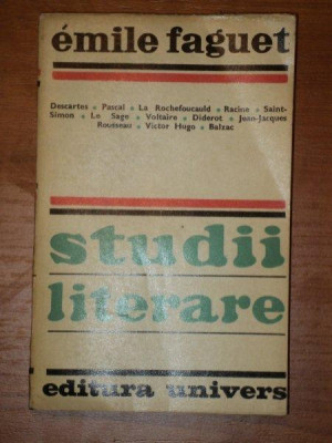 STUDII LITERARE-EMILE FAGUET BUCURESTI 1975 foto