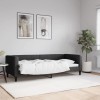 Pat de zi, negru, 80x200 cm, material textil