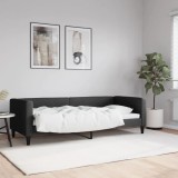 VidaXL Pat de zi, negru, 80x200 cm, material textil