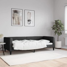 vidaXL Pat de zi, negru, 80x200 cm, material textil 353980