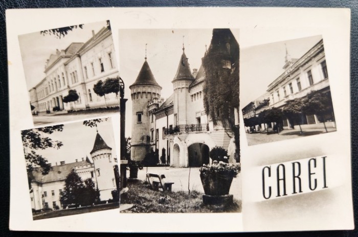 Carei - Vederi - RPR 1962 - tip fotografie, circulata catre Raionul Zalau, 2 timbre intacte, stampile lizibile