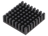 Radiator extrudat cu aripioare BGA PGA negru 28mm x 28mm