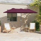 vidaXL Parasol de Grădină Roșu bordo 370 x 197 x 239 cm 42003373