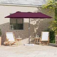 vidaXL Parasol de Grădină Roșu bordo 370 x 197 x 239 cm