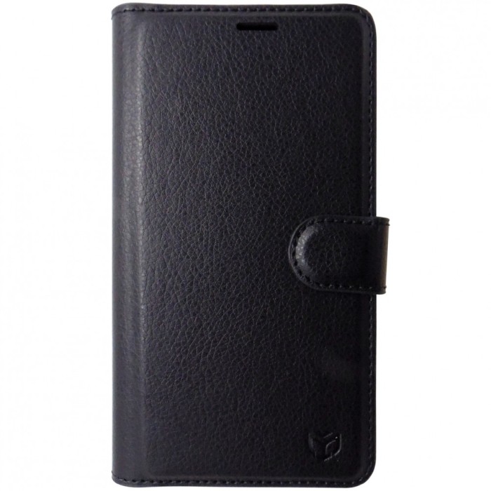 Husa tip carte cu stand Techsuit, aspect piele neagra, pentru Apple iPhone 13 Pro