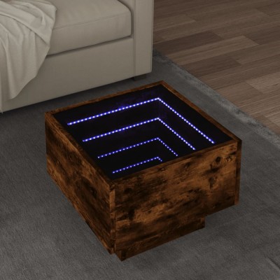 Gossi masa laterala cu led stejar fumuriu 40x40x30 cm lemn prelucrat foto