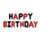 Set baloane din folie metalizata, flippy, model happy birthday, litere de 40 cm, baloane party, ambalaj individual, pai, ata si adeziv incluse, umflar