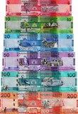 GAMBIA █ SET COMPLET █ 5 + 10 + 20 + 50 + 100 + 200 Dalasi █ 2023 █ P-47-42 UNC