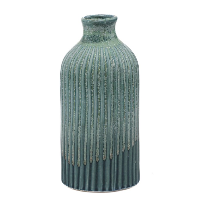 Vaza Loam, Ceramica, Turcoaz, 25cm ComfortTravel Luggage