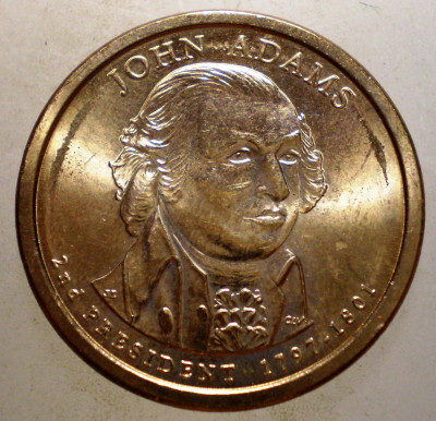 7.342 USA SUA PRESEDINTE JOHN ADAMS 1 DOLLAR 2007 D XF foto