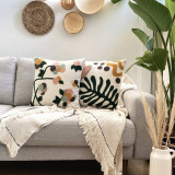 Set perne decorative , Flores Punch Pillow Set With İnsert, Material: 20% in, 80% poliester, Muștar / Gri &icirc;nchis / Pudră / Roz / Verde / Verde de mare