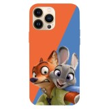 Husa compatibila cu Apple iPhone 13 Pro Max model Zootopia friends, Silicon, TPU, Viceversa, Transparent, Carcasa