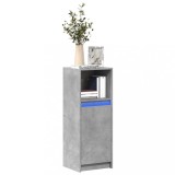 VidaXL Dulap cu LED, gri beton, 38x34x100 cm, lemn prelucrat