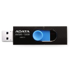 MEMORIE USB 3.2 ADATA 32 GB, retractabila, carcasa plastic, negru / albastru, &amp;quot;AUV320-32G-RBKBL&amp;quot; (timbru verde 0.03 lei)