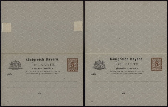 Germany Bavaria - Postal History Rare Old Postcard + Reply UNUSED DB.276