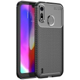 Husa TPU OEM Carbon Fiber Antisoc pentru Motorola Moto P40 Play, Neagra