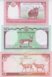 Bancnota Nepal 5, 10 si 20 Rupii 2020 - P76/77/78 UNC ( set x3 )