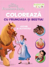Disney. Prințese. Frumoasa și Bestia. Colorează cu Frumoasa și Bestia!