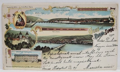 RADNA LIPOVA , MONTAJ CU CINCI IMAGINI , CROMOLITOGRAFIE , CARTE POSTALA , CLASICA foto
