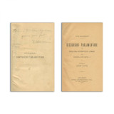 Titu Maiorescu, Discursuri parlamentare, cinci volume, 1897-1904, cu dedicație pentru I. Rădulescu-Pogoneanu