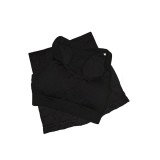 Set 2 Piese fitness, Colanti scurti + Top cu push up si burete detasabil, Negru- S