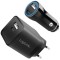 KIT ALIMENTATOR retea 220V + Auto LOGILINK, universal, 1 x USB-C / 1 x USB-A retea, maxim 3A/15W, 1 x USB-C / 1 x USB-A auto, maxim 3A/15W, suport OCP