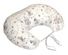 Perna pentru gravide si alaptare, husa detasabila din bumbac 100% si umplutura antialergica BabySoft , Circ Blue, Amy