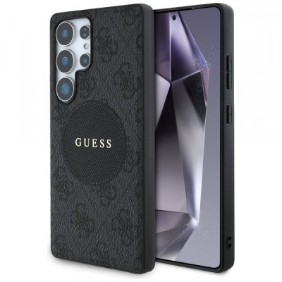 Husa MagSafe pentru Samsung Galaxy S25 Ultra S938, Guess, 4G Circle Classic Logo, Neagra foto