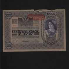 Austro-Ungaria Austria Ungaria 10000 Kronen Coroane 1918 seria60741 uzata