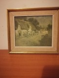 Tablou art print Frits Thaulow fragment peisaj de sat Norvegia