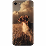 Husa silicon pentru Apple Iphone 6 Plus, Alone Dog Animal In Grass