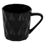 Cană Ceramică, Model Romburi, Negru, Capacitate 0,35L, Oem