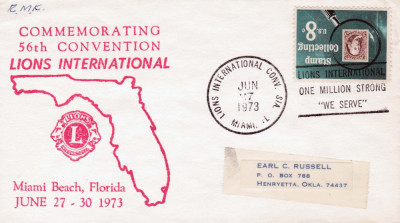 Plic LIONS CLUB,Miami Beach, Florida, S.U.A., 27-30 Iunie 1973 foto