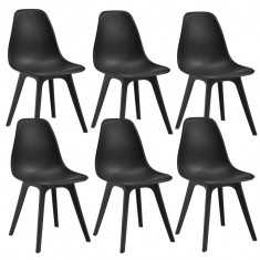 Set sase bucati scaune design Axa, 83 x 54 x 48 cm, plastic, negru foto