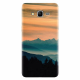 Husa silicon pentru Samsung Grand Prime, Blue Mountains Orange Clouds Sunset Landscape