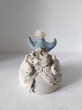 Trol / pitic viking figurina ceramica tip opait, hand-made, artist made, studio art, 10cm inaltime x 8cm diametru
