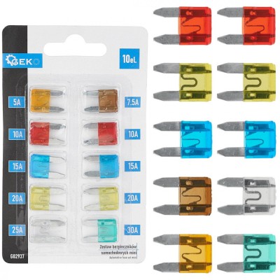 Set mini sigurante auto, 10 elemente, Geko G02937 foto
