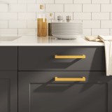 vidaXL M&acirc;nere de dulap, 10 buc., auriu, 160 mm, oțel inoxidabil